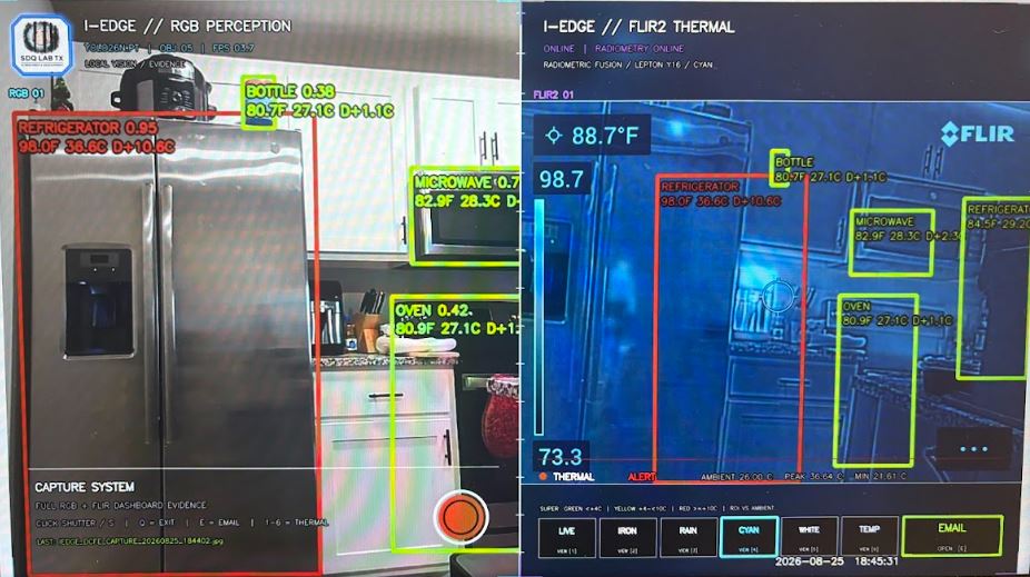 I-EDGE RGB and cyan thermal inspection demonstration of kitchen equipment